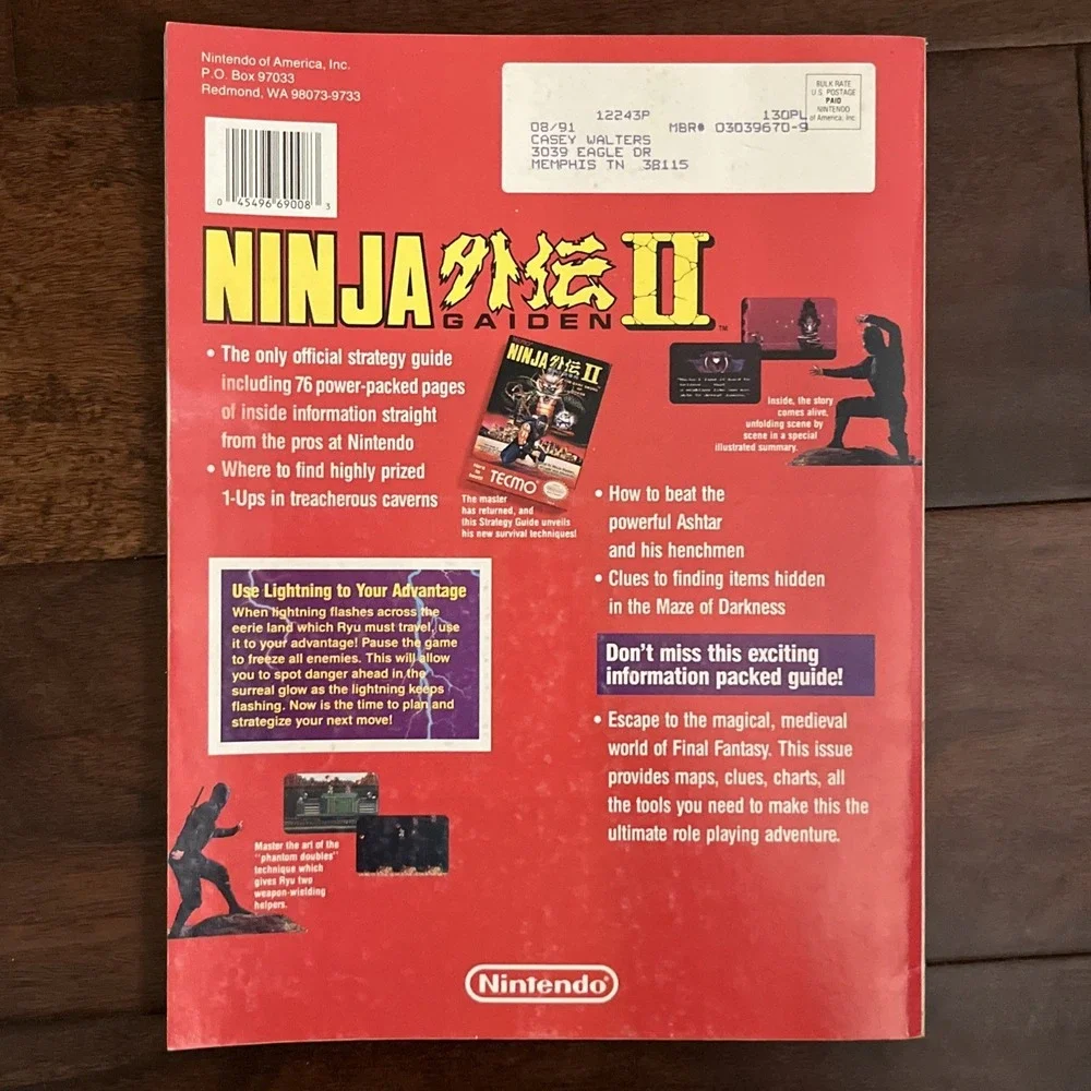 Nintendo Power Magazine Strategy Guide Volume SG2/NP15 Ninja Gaiden II